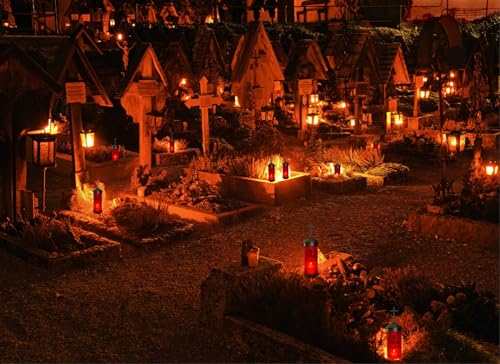 Generic Cemetery Decorations Lantern Light Memorial Candles for Loss of Loved Ones with Cross Decorations for Grave with Long Ground Stakes