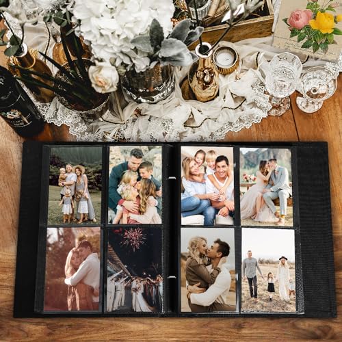 Lanpn Photo Album 4x6 400 Pockets, Linen OUR MEMORIES Hardcover Photo Book Photobook Holds 400 Vertical Pictures Only Green - color: Green, size: 400 Photos
