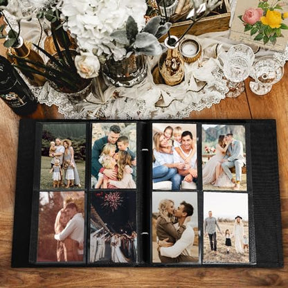 Lanpn Photo Album 4x6 400 Pockets, Linen OUR MEMORIES Hardcover Photo Book Photobook Holds 400 Vertical Pictures Only Green - color: Green, size: 400 Photos