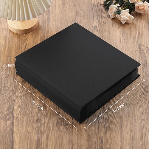 potricher Small 8x10 Photo Album, 160 Pockets, Linen Cover, Black - color: Black