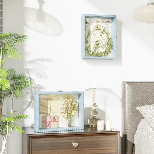 SZQINJI Shadow Box Frame 11x14 Deep Diamond Shape Display Cases, Blue - color: Blue, size: 11x14