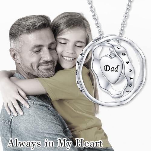 Ladytree 925 Sterling Silver Cremation Urn Necklace for Ashes - style: Circle-Dad