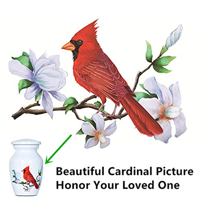 Small Cardinal Urn for Human or Pet Ashes, 4 Mini Funeral Memorial Urns - size: 4 Keepsake Urns