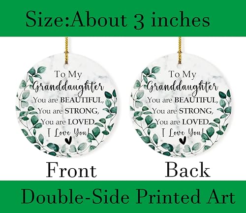 to My Granddaughter Christmas Ornament 2026 from Grandma and Grandpa, Double-Side Printed Christmas Ornament for Granddaughter Xmas Tree Keepsake - color: Granddaughter