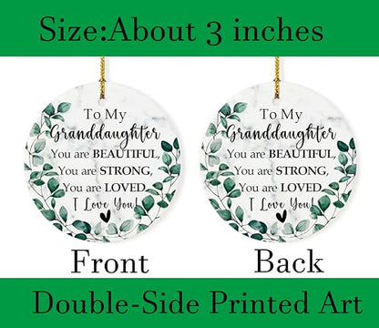 to My Granddaughter Christmas Ornament 2026 from Grandma and Grandpa, Double-Side Printed Christmas Ornament for Granddaughter Xmas Tree Keepsake - color: Granddaughter