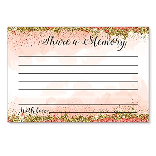 Share A Memory Cards, Pack of 50, Memory Cards for Celebration of Life, Wedding, Showers, Birthdays, Funeral, Retirement, Graduation, Funeral Guest Book Alternative Advice Game, 4x6 Inch.