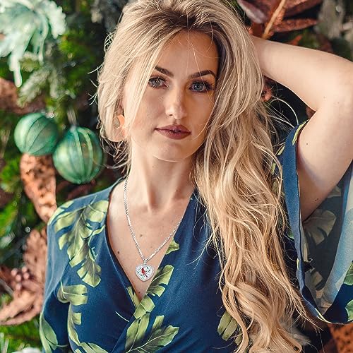 Eusense Cremation Jewelry for Ashes Urn Necklace to Put Ashes In 925 Sterling Silver Memorial Pendant Heart Urn Necklaces for Ashes Necklace for Women Men - style: G-Red Cardinal Urn Necklace