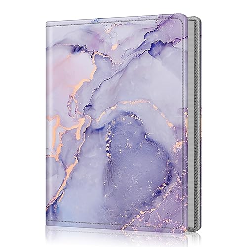 Fintie Photo Album 5x7 Photos, 52 Pockets Small Capacity Wallet Albums Book | Vegan Leather Cover, 5X7 Picture Keepsakes, Family/Wedding/Travel Memory Book, For Boys Girls Art Work, Lilac Marble - color: Lilac Marble