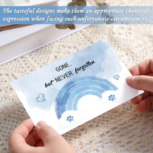 Geyoga 36 Set Pet Sympathy Card with Envelope Bulk, Soft Blue - color: Soft Blue