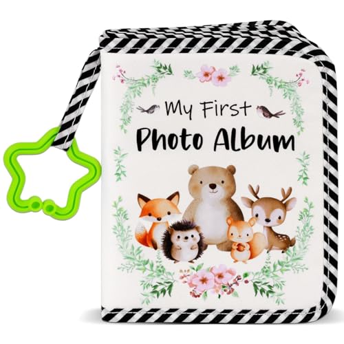 's My First Family Album Soft Photo Cloth Book Woodland Animal My First Book of Photos Memory Album Gift Holds 4x6 Pictures for Babies Newborn & Shower - style: Woodland Animal