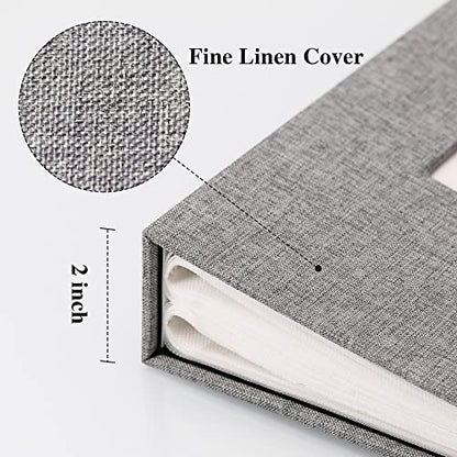 Vienrose 4x6 Photo Album,300 Pockets,Linen Cover with Window,Grey | Linen Hardcover, Slip In Photo Book, Family Memory Album, Travel Keepsake - color: Grey, size: 300 Pocket