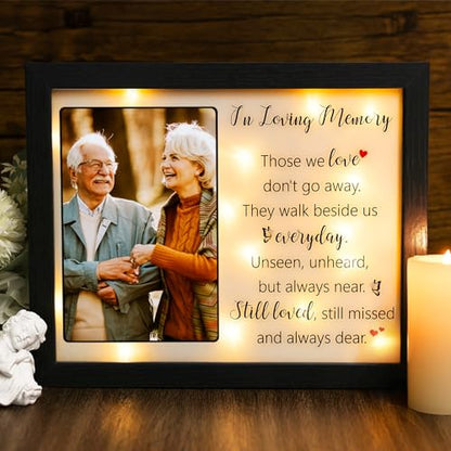 Memorial Gifts LED Shadow Box 4x6 Picture Frame Sympathy Condolences Grief | Bereavement Gifts Ideas for Loss of Mother Mom Father Dad in Memory of Loved One Rememberance Funeral - size: In Loving Memory
