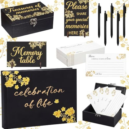 Celebration of Life Guest Book Funeral Memory Cards, Forget Me Not - style: Forget Me Not