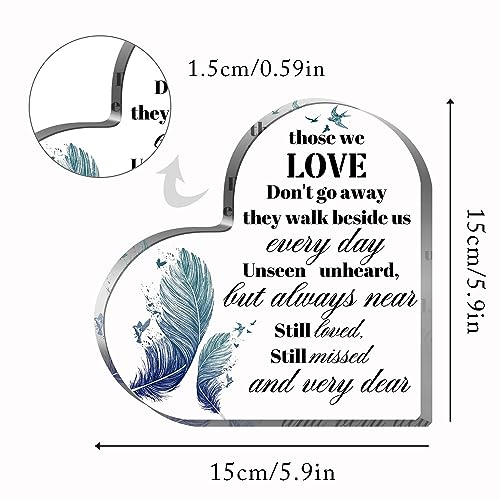 Sympathy Gifts Acrylic Heart Shape Memorial Bereavement Gift Paperweight Remembrance Decorations Funeral Grief Condolence Memorial Ornaments for Loss of Loved One of Mother Father - style: 021
