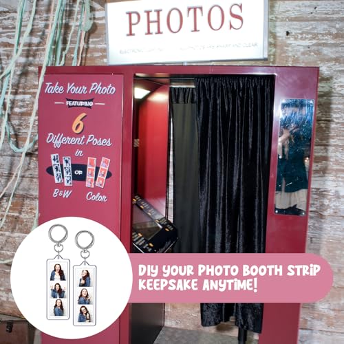 MTLEE 12 Pcs Mini Photo Strip Keychain Frame 1x3 Inch Acrylic Photo Booth Keychain Double Sided Keyring Blank DIY Custom Gift - style: Round Clasp