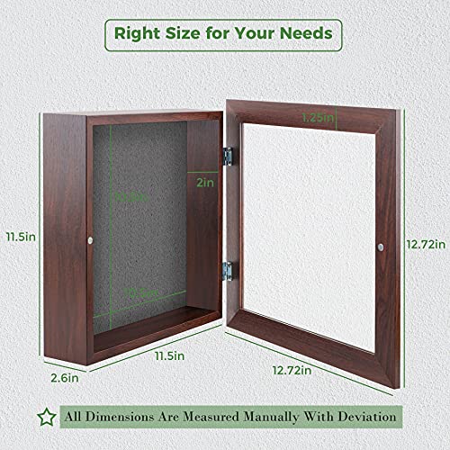 Frametory 11x11 Shadow Box Frame Display Case, 2-inch Depth (Walnut) - color: Walnut, size: 11x11(1 Set)