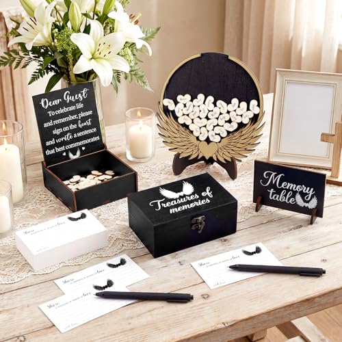 Amyhill Celebration of Life Favors Memory Guest Book, Wing, Brown - style: Wing