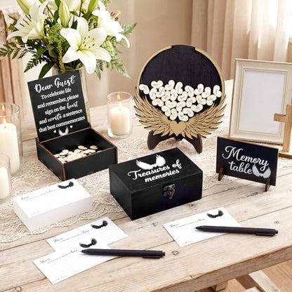 Amyhill Celebration of Life Favors Memory Guest Book, Wing, Brown - style: Wing
