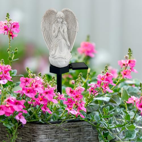 Solar Garden Angel Lights, LED Waterproof Resin Angel Statue - color: Angel