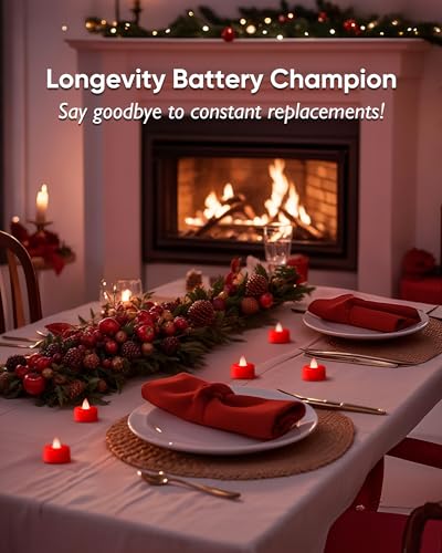 Amagic 12Pack Red Flameless LED Tea Lights Candles Battery Operated - color: Red, size: 12 Pack