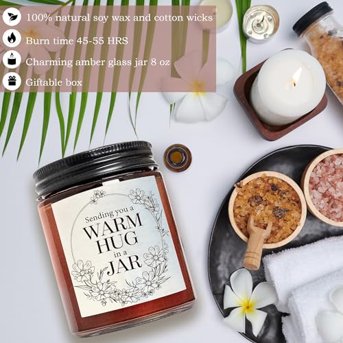 Sending Hug Gifts for Women Men - Warm Hug Candle - Relaxation Get Well Sympathy Gift Anxiety Stress Relief - Gift for Her Bestie Best Friend Coworker - Lavender Eucalyptus Soy Calming Candle - color: Warm hug-lavender eucalyptus