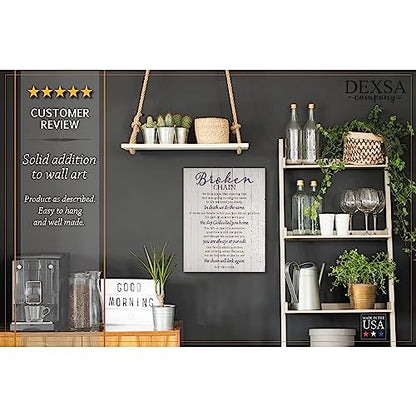 Dexsa Broken Chain 11.75 x 15 Wood Plank Look Wall Art Plaque | Made in the USA - size: 11.75" x 15"