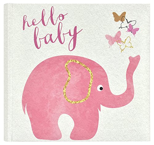 MCS Hello Baby Photo Album Holds 200 4x6 Photos with Memo Space, Clear Side-Loading Pockets – Scrapbook Style Memory Book for Baby Girls, Showers & Milestones – A Sweet Gift for New Parents - style: Hello Baby