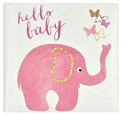 MCS Hello Baby Photo Album Holds 200 4x6 Photos with Memo Space, Clear Side-Loading Pockets – Scrapbook Style Memory Book for Baby Girls, Showers & Milestones – A Sweet Gift for New Parents - style: Hello Baby