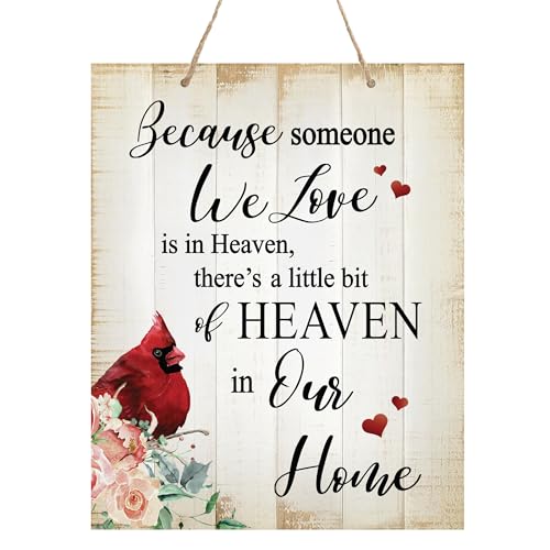 Memorial Wall Hanging Rope Signs Bereavement Keepsake Condolence Funeral Gift For Loss of Loved One 12x15 (Because Some One We Love (White)) - color: Because Some One We Love (White)