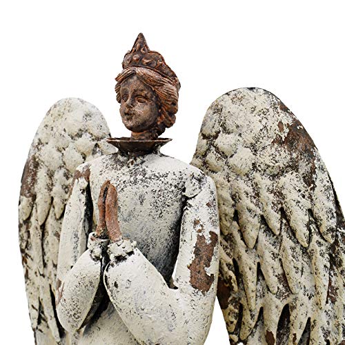 Garden Angel Statue Decor Rustic Metal Praying Angel Sculpture Yard Art | Outdoor Antique Accent Gift Holiday Porch Patio Home Decor - style: style 1