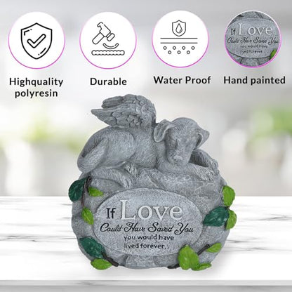 Dog Memorial Gifts for Loss of Dog - Forever My Guardian Angel Garden Dog Memorial Stone，Dog Passing Away Sympathy Gifts - Thoughtful Pet Loss Sympathy Gifts