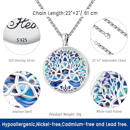 Picture Locket Necklace for Women Men Rose 14K Real Gold 925 Sterling Silver Jewelry Heart Locket Necklace that Holds Pictures Tree of Life Viking Wolf Celtic Knot St Christopher St Michael Pendant - color: I2-9-Celtic Locket-2