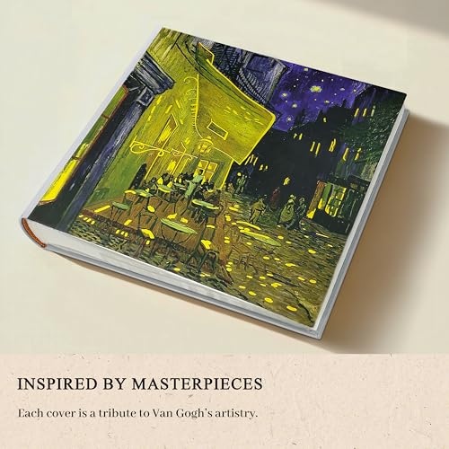Van Gogh Café Terrace at Night Photo Album 4x6 with Writing Space 200 Pockets, Slow Living Memory Book for Art Lovers -Kuword - color: Gold