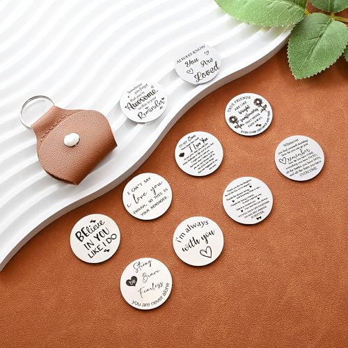 OUMILAN Pocket Hug Token Inspirational Keychain for Men Women | Double Sided Engraved Message Keychain ,Great Little Gifts - color: Gift for Daughter