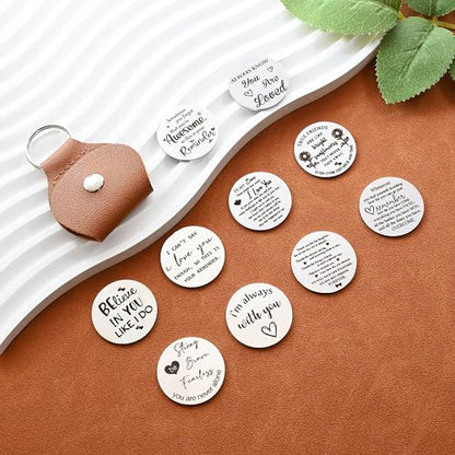 OUMILAN Pocket Hug Token Inspirational Keychain for Men Women | Double Sided Engraved Message Keychain ,Great Little Gifts - color: Gift for Daughter