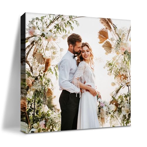 Ship Next Day Custom Canvas Prints with Your Photos (Framed 8x8) Personalized Picture Gifts Photo Prints Canvas Personalized Wall Art Ideal for Home Decor - size: 8"L x 8"W