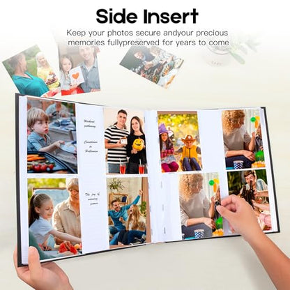 Photo Album 4x6 Vertical 600 Photos with Writing Space, Black - color: Black