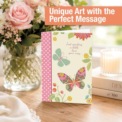 Current Butterfly Cheer Thinking of You Cards with Envelopes - Assortment of 8 Greeting Cards, 4 Designs, Large 5" x 7" Thinking of You Cards for Women - style: Butterfly