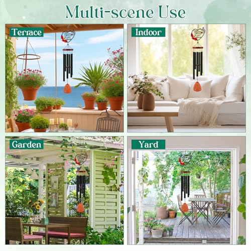 Kathfly Sympathy Wind Chimes for Loss of Loved One, 28" Memorial Wind Chimes for Outside, Bereavement Condolence Funeral Windchime Funeral Gift for Gifts for Loss of Loved One Mother Father Husband - style: Flower Mom