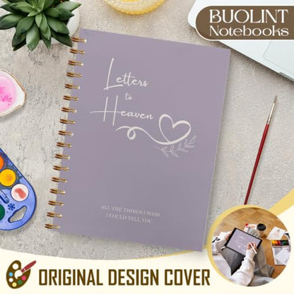 Letters to Heaven Grief Journal Gift, 5.5x8.3in（Purple） | Sympathy Journal Gifts for Loss of Loved One, Condolence Bereavement Grieving Gift Spiral Hardcover Notebook - color: Purple