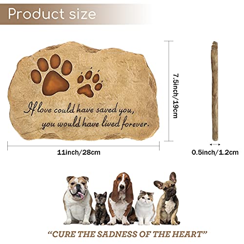 Jetec Dog Memorial Stone Dog Garden Memorial Stone Paw Prints Pet Headstone Resin Grave Marker Pet Loss Gifts Sympathy Gifts for Indoor Outdoor, 11 x 7.5 Inch