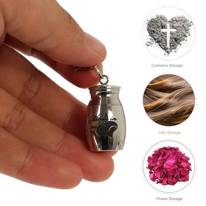 Small Urn for Human Ashes Keepsake,Stainless Steel Mini Urns for Human Ashes with Rainbow Crystal Tree Decoration Cremation Ashes Memorial Gifts for Sharing Ashes Mini Keepsake Urn