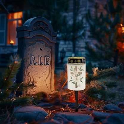 Cross Lily Solar Outdoor Lights - Waterproof Solar Walkway Lights for Yard, Lawn, Patio, Pathway, Backyard - color: Cross Lily