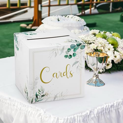 Hxezoc Wedding Card Box Party Favors Post Box Cardboard Receiving Money Box Holder for Wedding Reception, Baby Shower Table Centerpiece Decorations Supplies - style: Wedding