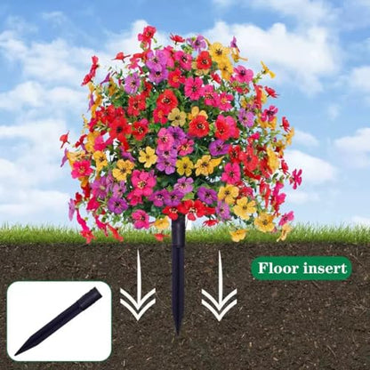 22" Large Artificial Flowers for Outdoor,184 Blossoms Fake Petunias - color: Mixed Wildflower