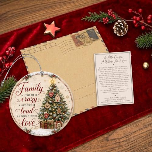 Family Christmas Ornament 2026, Funny Family Tree Ornament, A Little Bit of Crazy, A Little Bit of Loud, A Whole Lot of Love Holiday Keepsake - color: Family1