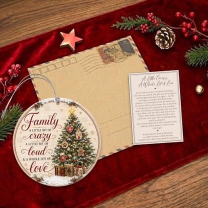 Family Christmas Ornament 2026, Funny Family Tree Ornament, A Little Bit of Crazy, A Little Bit of Loud, A Whole Lot of Love Holiday Keepsake - color: Family1