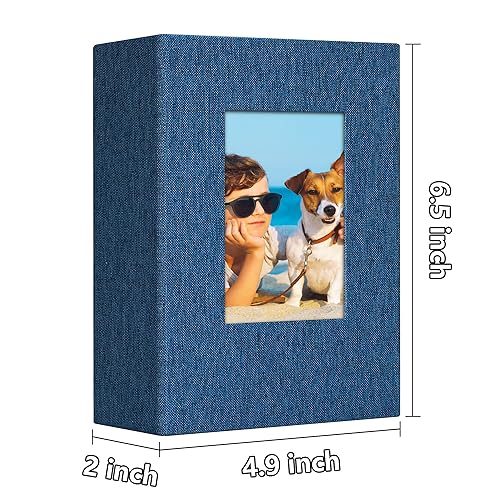 Photo Album 4x6 52 Pockets Photo Albums with Linen Cover Picture Albums for Family, Wedding, Baby, Photo Book Holds Vertical Pictures Blue - color: Blue, size: 52 Pockets
