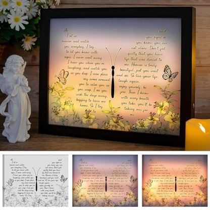 Sympathy Gift LED Memorial Shadow Box Memorial Gifts for Loss of Loved One Mother Mom Dad Father, in Memory of Loved One Gifts - size: As I Sit In Heaven