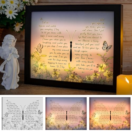 Sympathy Gift LED Memorial Shadow Box Memorial Gifts for Loss of Loved One Mother Mom Dad Father, in Memory of Loved One Gifts - size: As I Sit In Heaven